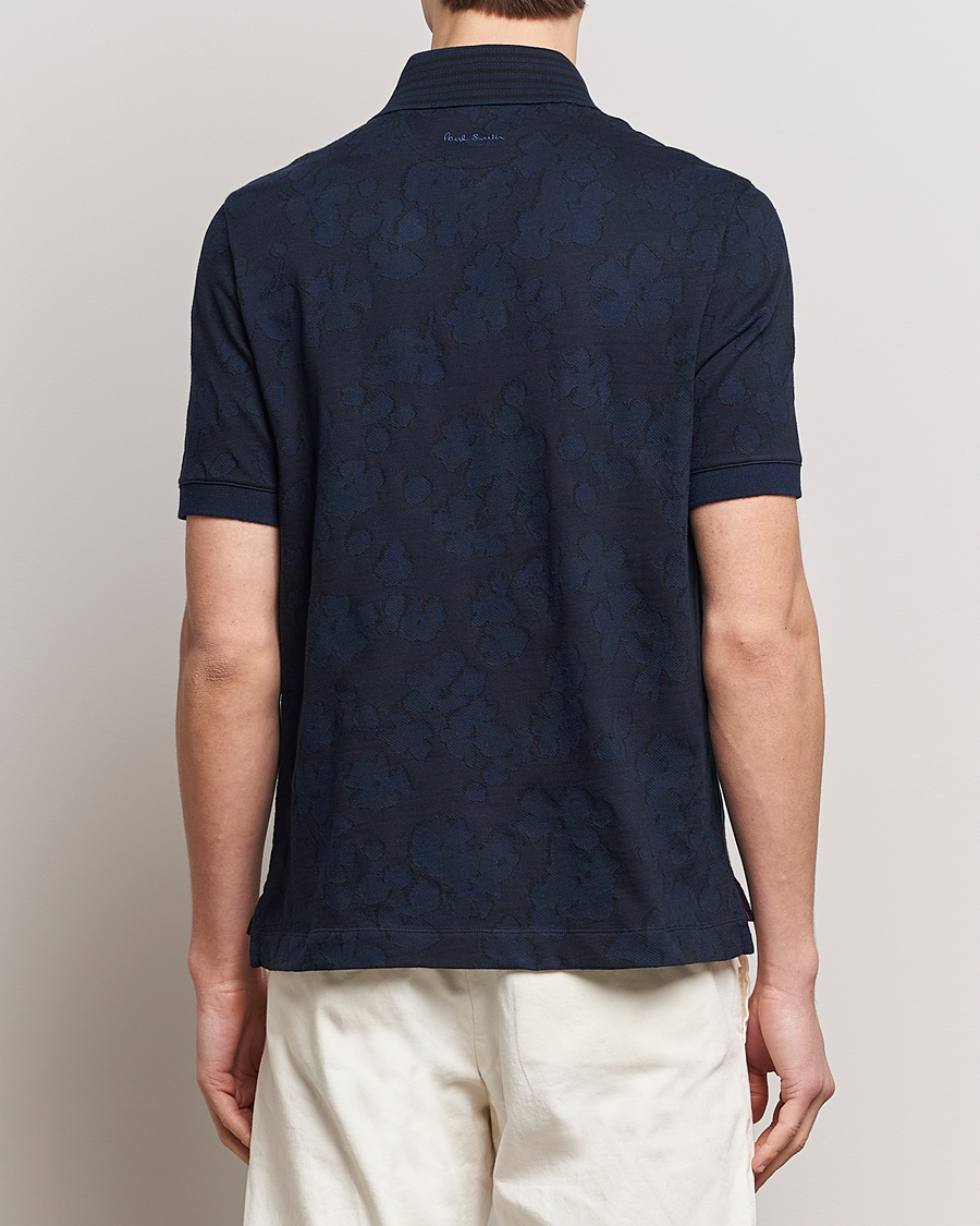 Heren | Overhemden | Paul Smith | Floral Jacquard Short Sleeve Shirt Navy