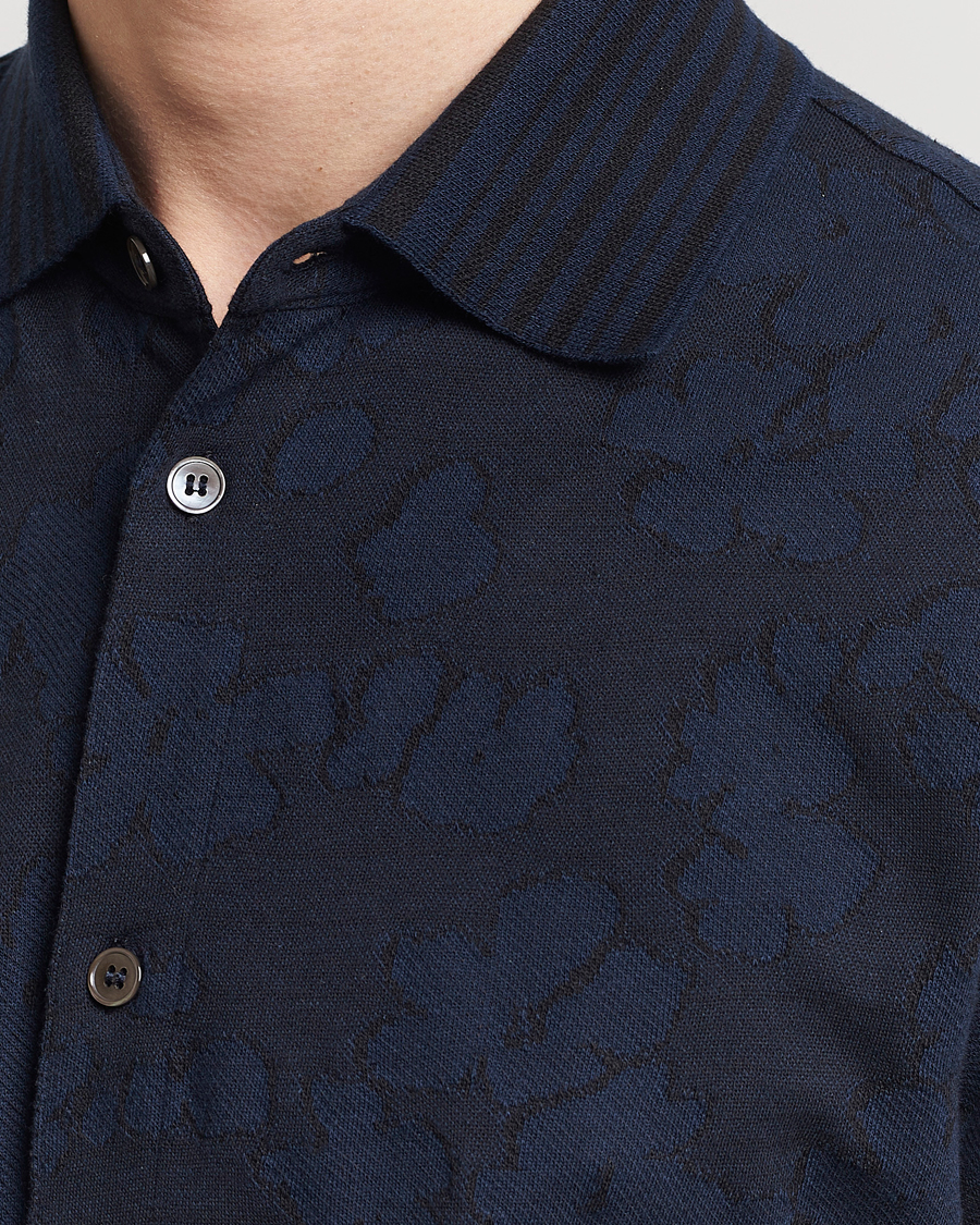 Heren | Overhemden | Paul Smith | Floral Jacquard Short Sleeve Shirt Navy