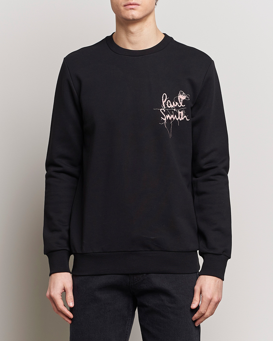 Heren | Truien | Paul Smith | Logo Printed Crew Neck Sweatshirt Black