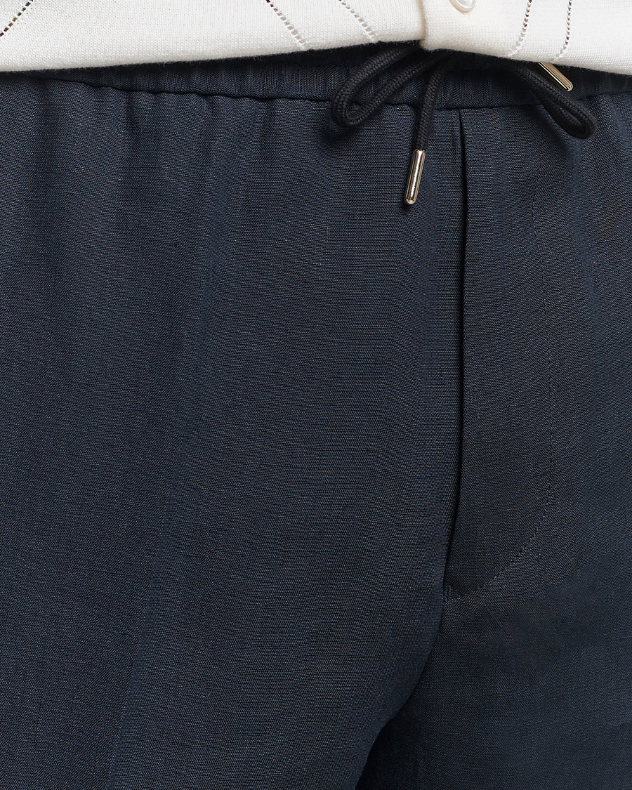 Heren | Broeken | Paul Smith | Linen Drawstring Trousers Navy