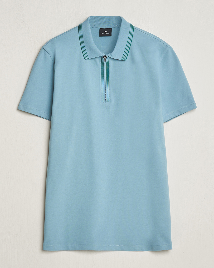 Heren | Polo's | PS Paul Smith | Regular Fit Half Zip Polo Blue