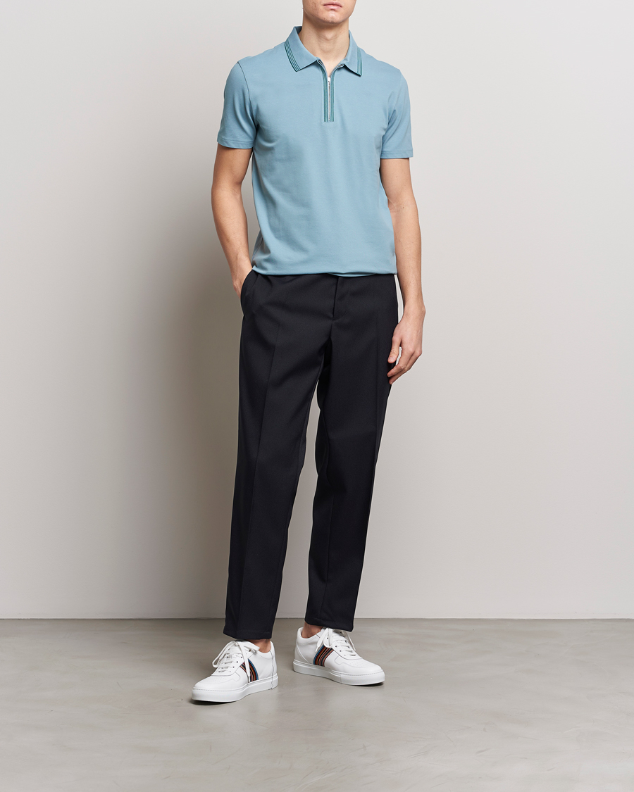 Heren | Polo's | PS Paul Smith | Regular Fit Half Zip Polo Blue