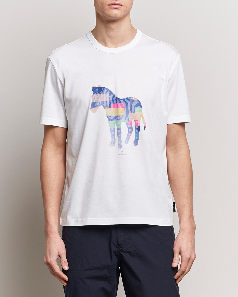 Heren | T-shirts met korte mouwen | PS Paul Smith | Organic Cotton Zebra Crew Neck T-Shirt White