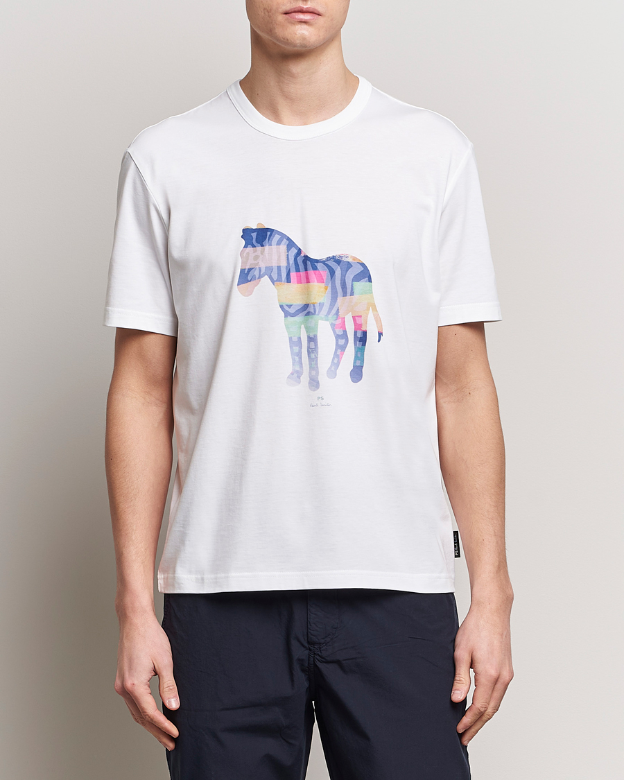 Heren | Afdelingen | PS Paul Smith | Organic Cotton Zebra Crew Neck T-Shirt White