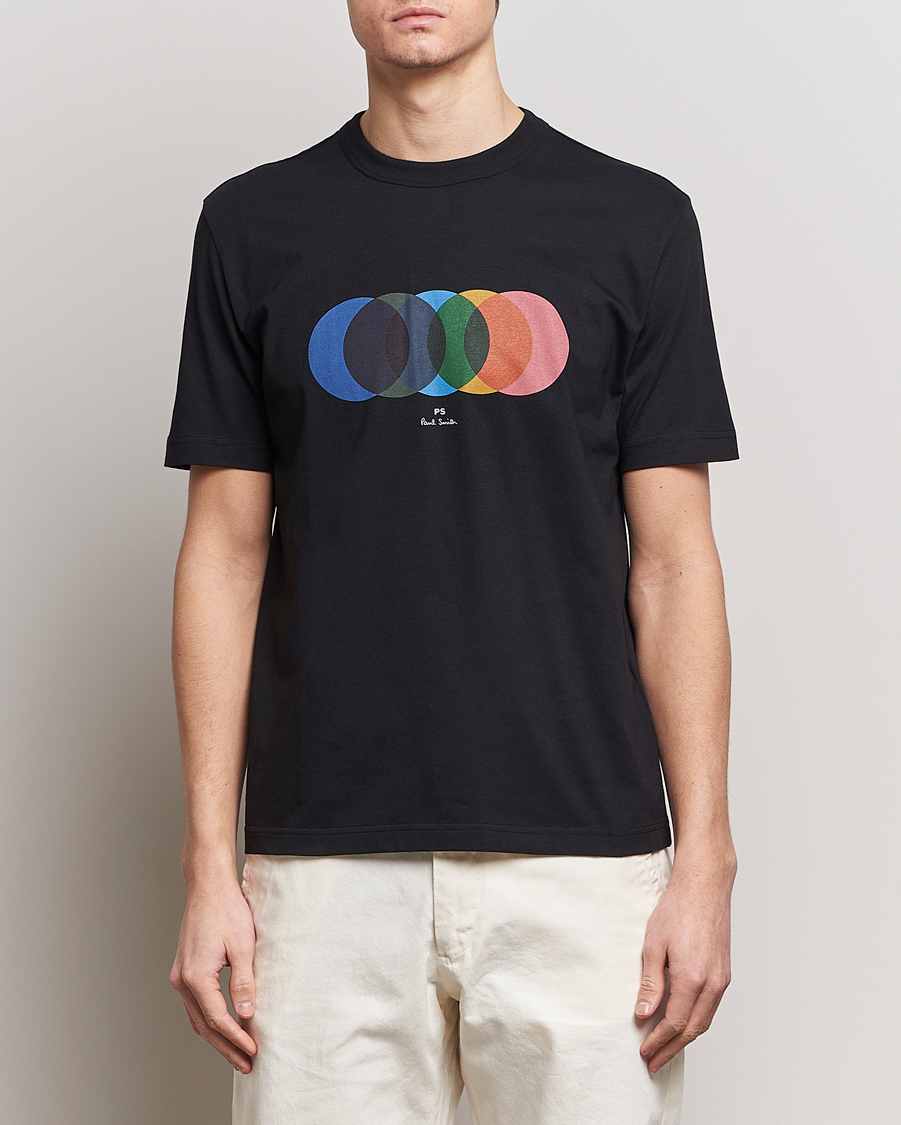 Heren | Best of British | PS Paul Smith | Organic Cotton Circles Crew Neck T-Shirt Black