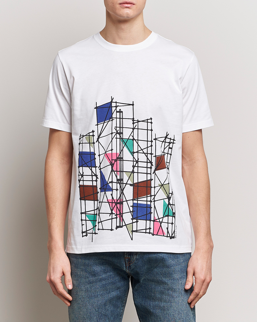 Heren | T-shirts met korte mouwen | PS Paul Smith | Organic Cotton Scaffold Crew Neck T-Shirt White