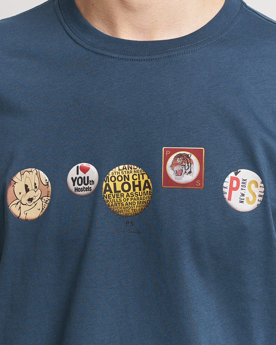 Heren | T-shirts | PS Paul Smith | Organic Cotton Badges Crew Neck T-Shirt Blue