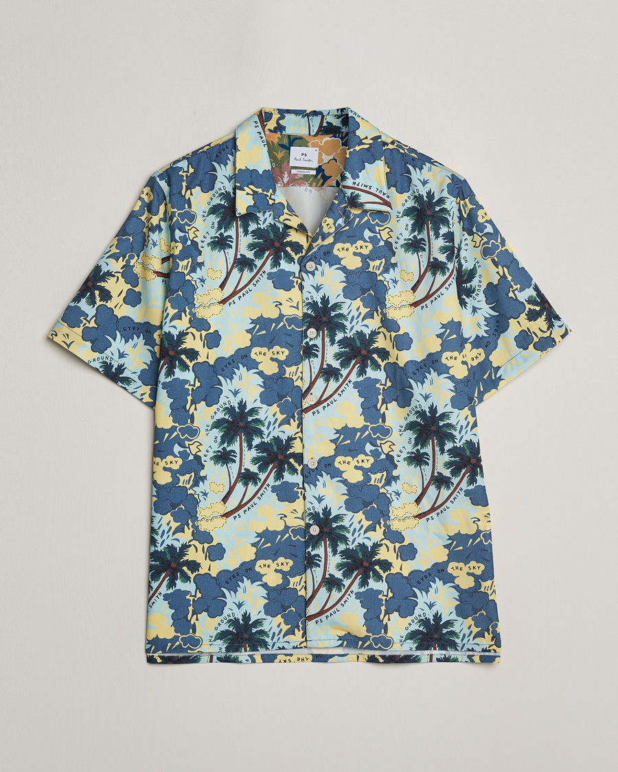 Heren | Overhemden | PS Paul Smith | Prined Flower Resort Short Sleeve Shirt Blue
