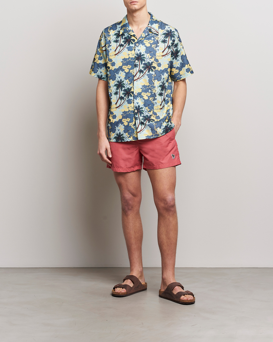 Heren | Overhemden | PS Paul Smith | Prined Flower Resort Short Sleeve Shirt Blue