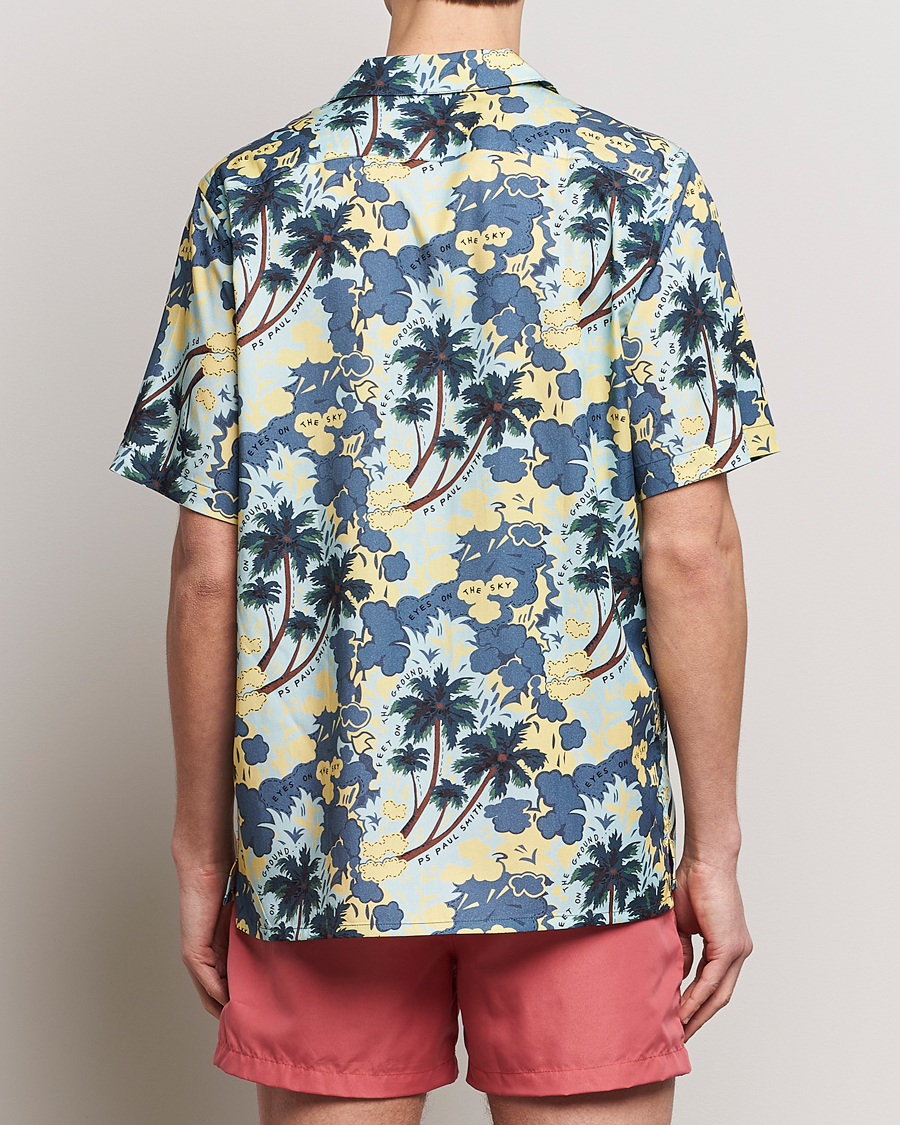 Heren | Overhemden | PS Paul Smith | Prined Flower Resort Short Sleeve Shirt Blue