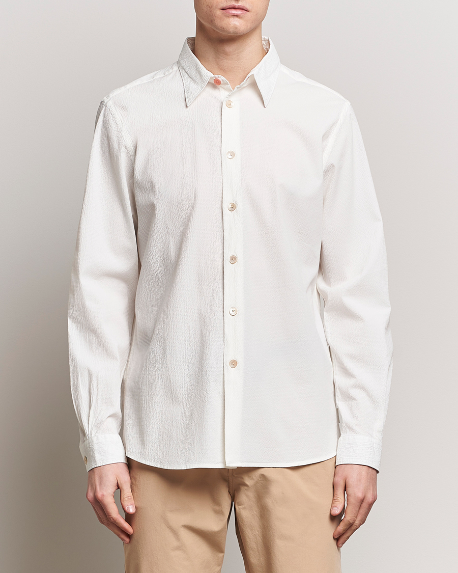 Heren | Best of British | PS Paul Smith | Regular Fit Seersucker Shirt White