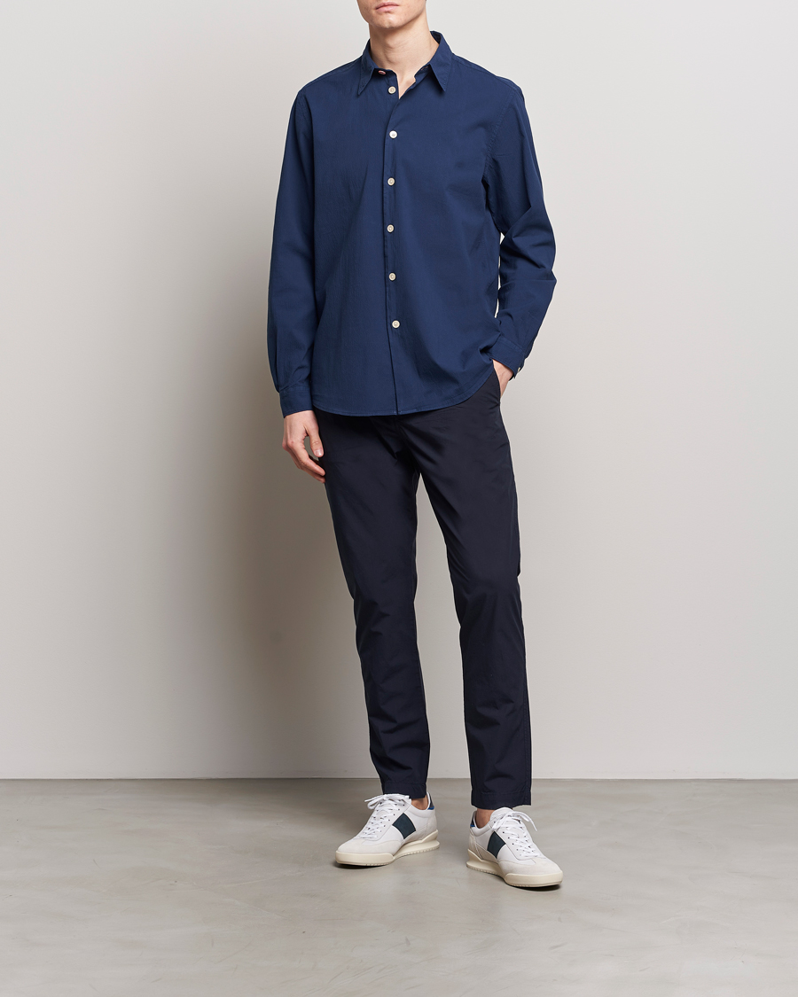 Heren | Overhemden | PS Paul Smith | Regular Fit Seersucker Shirt Navy
