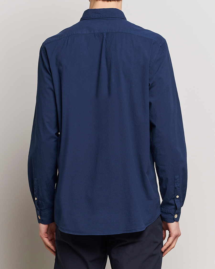 Heren | Overhemden | PS Paul Smith | Regular Fit Seersucker Shirt Navy
