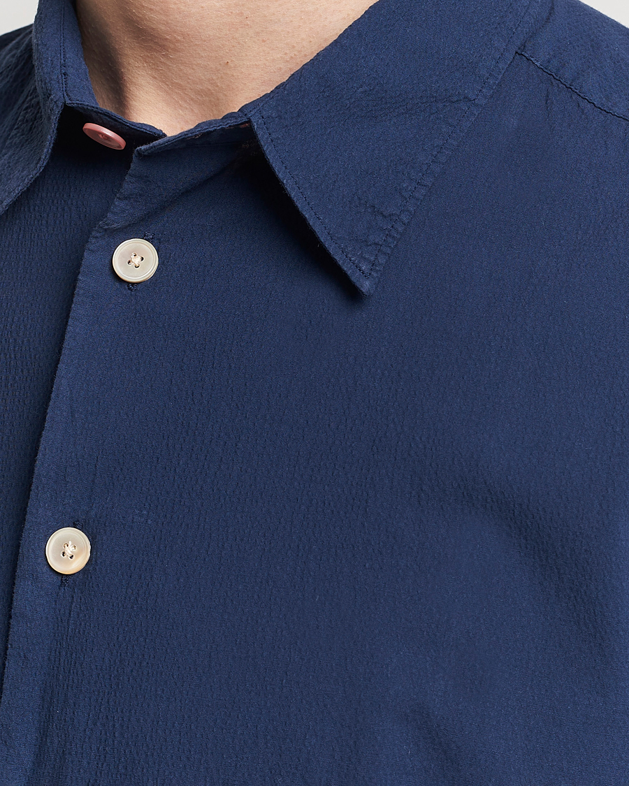 Heren | Overhemden | PS Paul Smith | Regular Fit Seersucker Shirt Navy