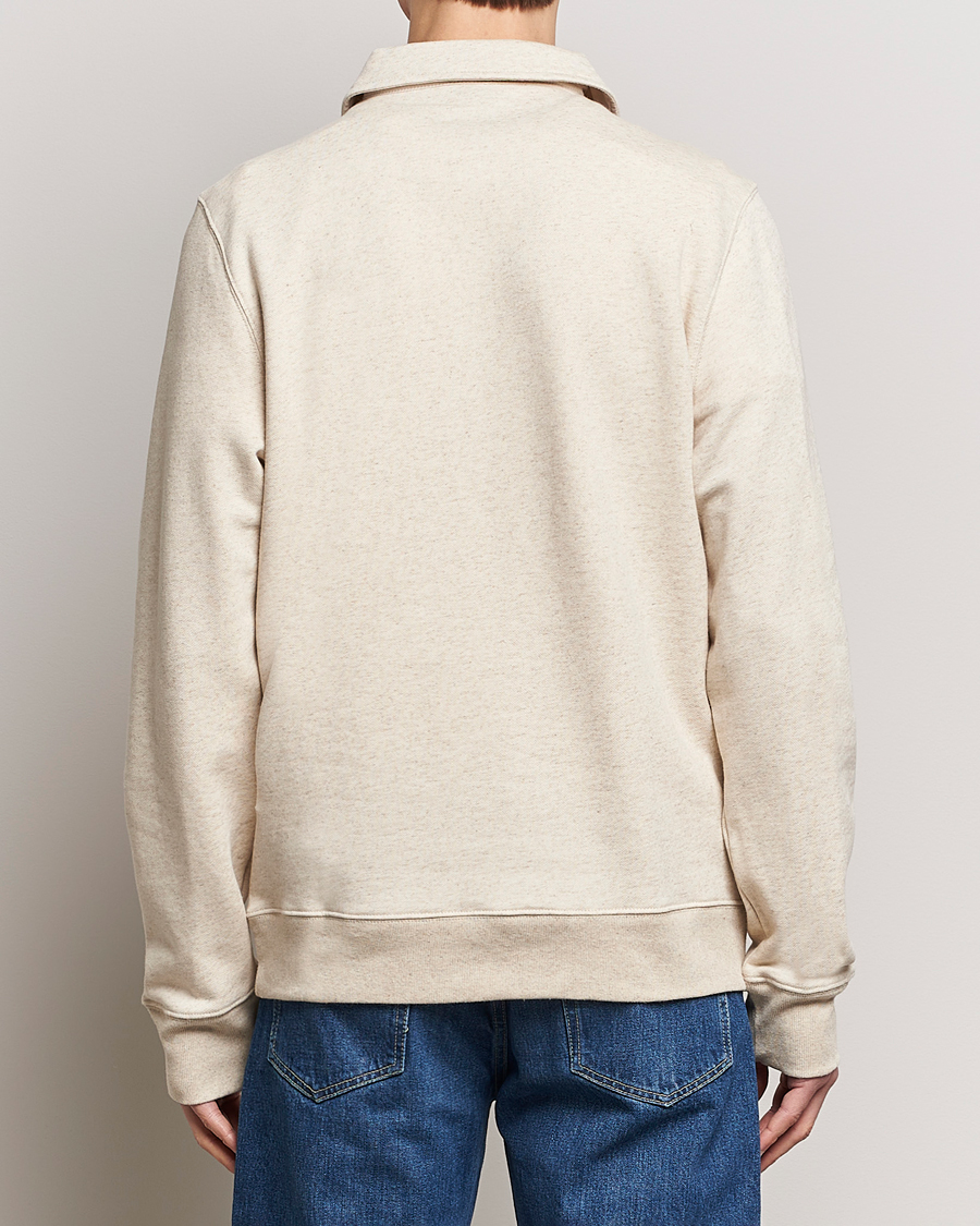 Heren | Truien | PS Paul Smith | Cotton/Linen Zebra Half Zip Off White