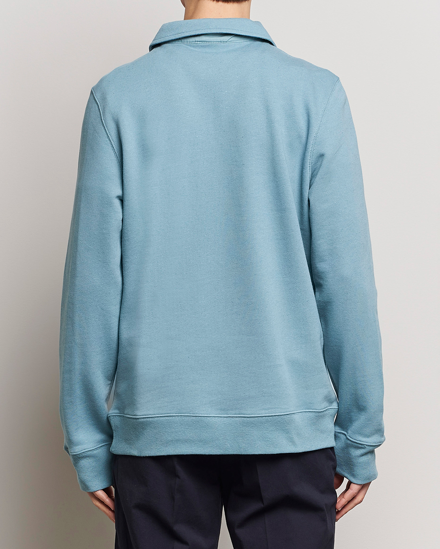 Heren | Truien | PS Paul Smith | Cotton/Linen Zebra Half Zip Blue