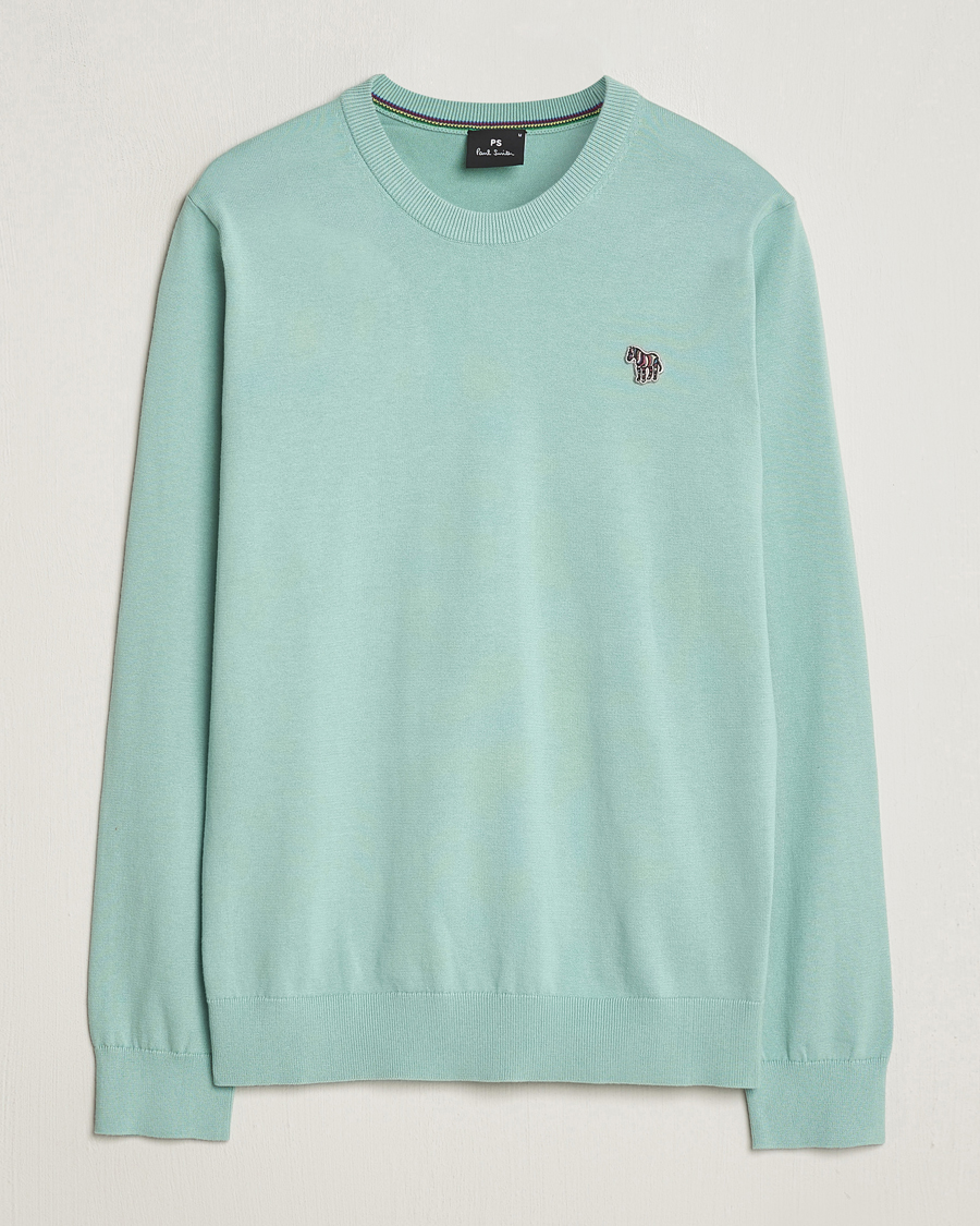 Heren | Truien | PS Paul Smith | Zebra Cotton Knitted Sweater Mint Green