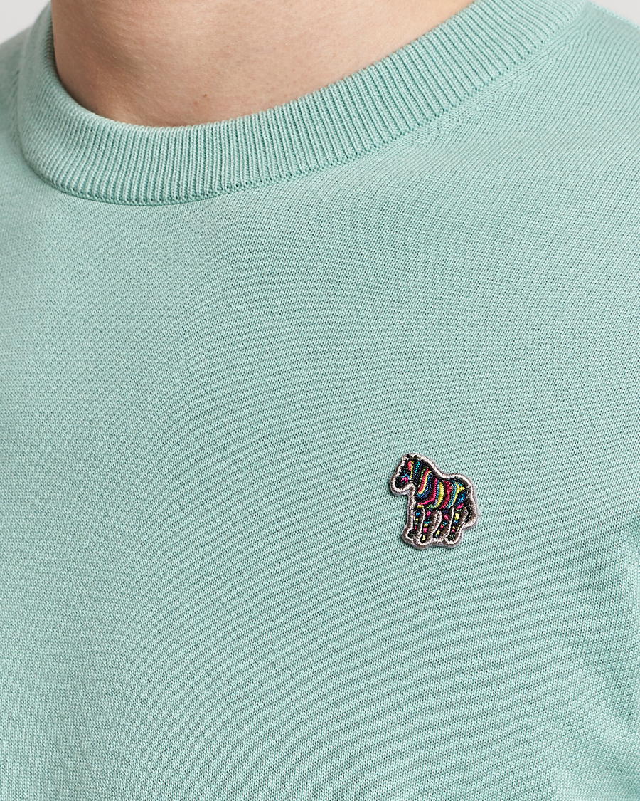 Heren | Truien | PS Paul Smith | Zebra Cotton Knitted Sweater Mint Green