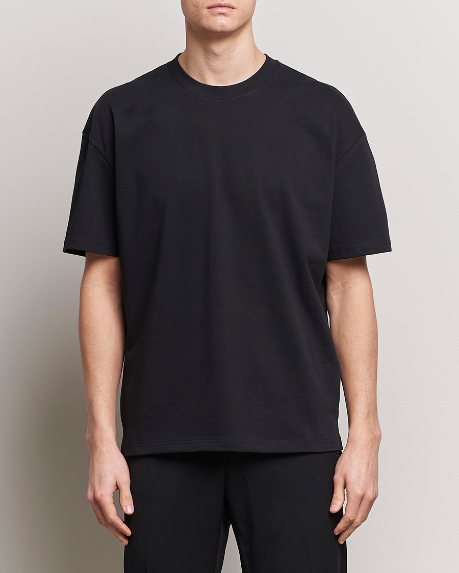 Heren | Kleding | Bread & Boxers | Textured Heavy Crew Neck T-Shirt Black