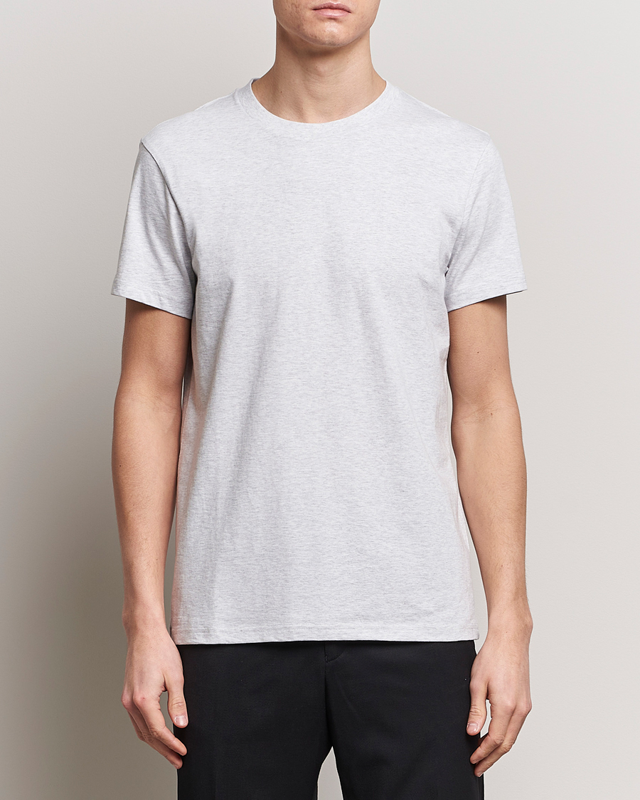 Heren | Bread & Boxers | Bread & Boxers | Crew Neck Regular T-Shirt Light Grey Melange