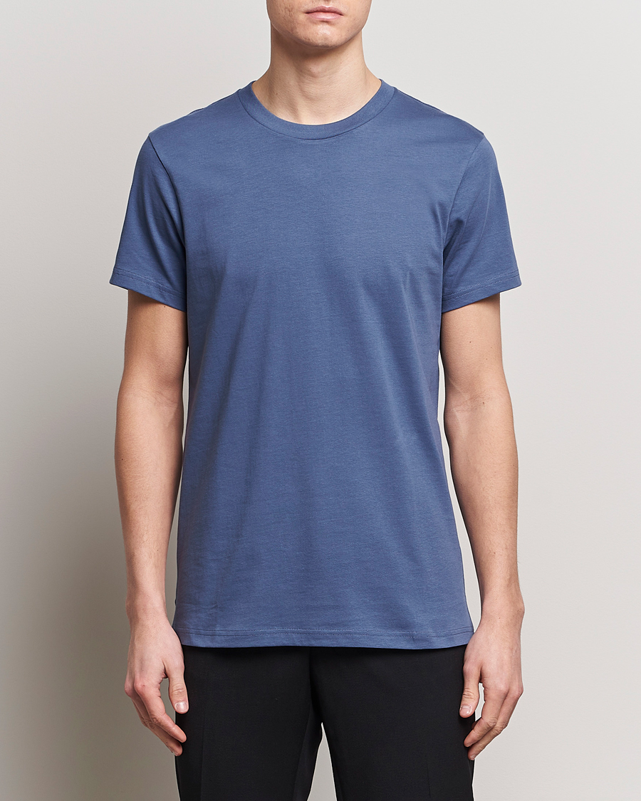 Heren | T-shirts met korte mouwen | Bread & Boxers | Crew Neck Regular T-Shirt Denim Blue