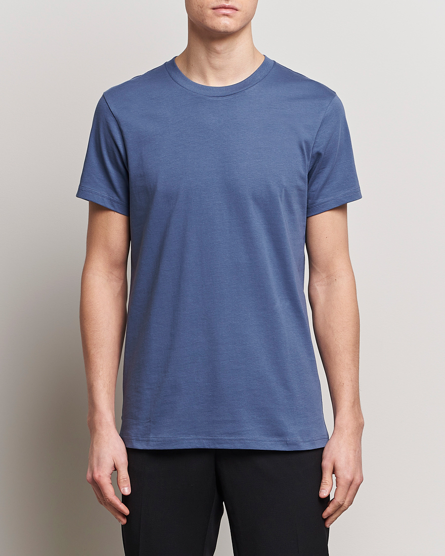 Heren | Kleding | Bread & Boxers | Crew Neck Regular T-Shirt Denim Blue