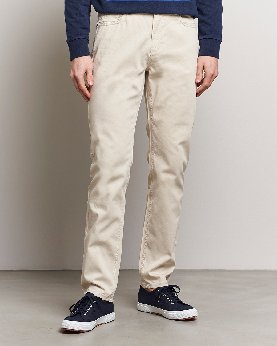 Men | Casual Trousers | Morris | James Structured 5-Pocket Trousers Off White