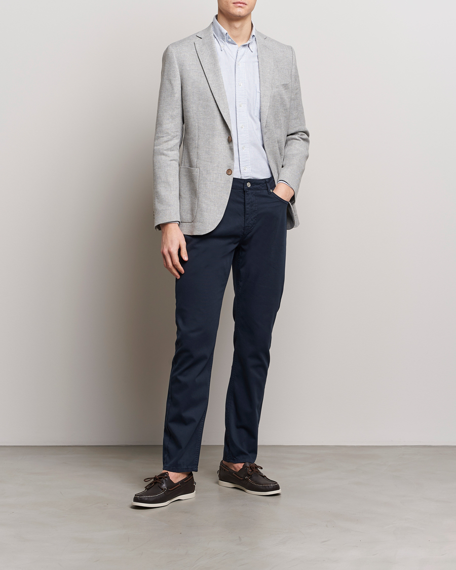 Heren | Broeken | Morris | James Structured 5-Pocket Trousers Blue