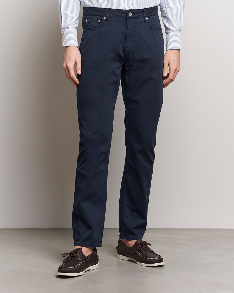 Heren | Casual broeken | Morris | James Structured 5-Pocket Trousers Blue