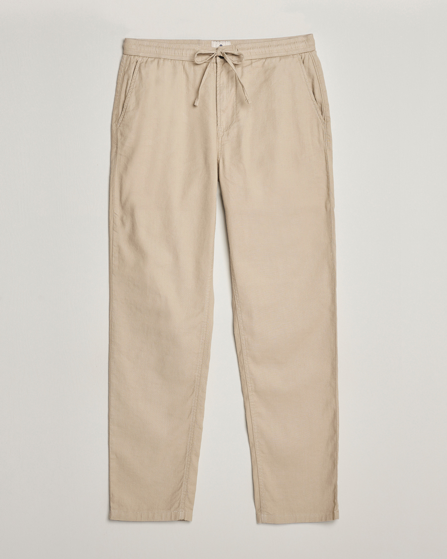 Heren | Broeken | Morris | Fenix Linen Slacks Khaki