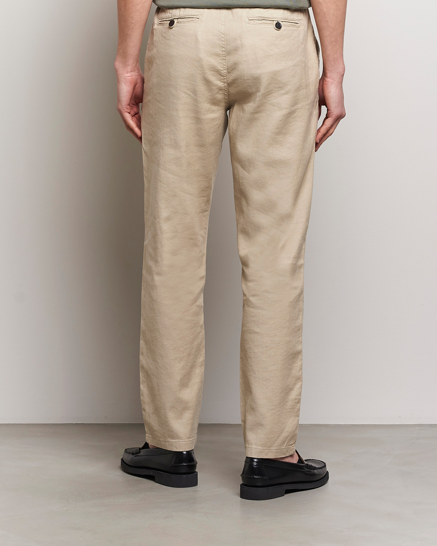 Heren | Broeken | Morris | Fenix Linen Slacks Khaki