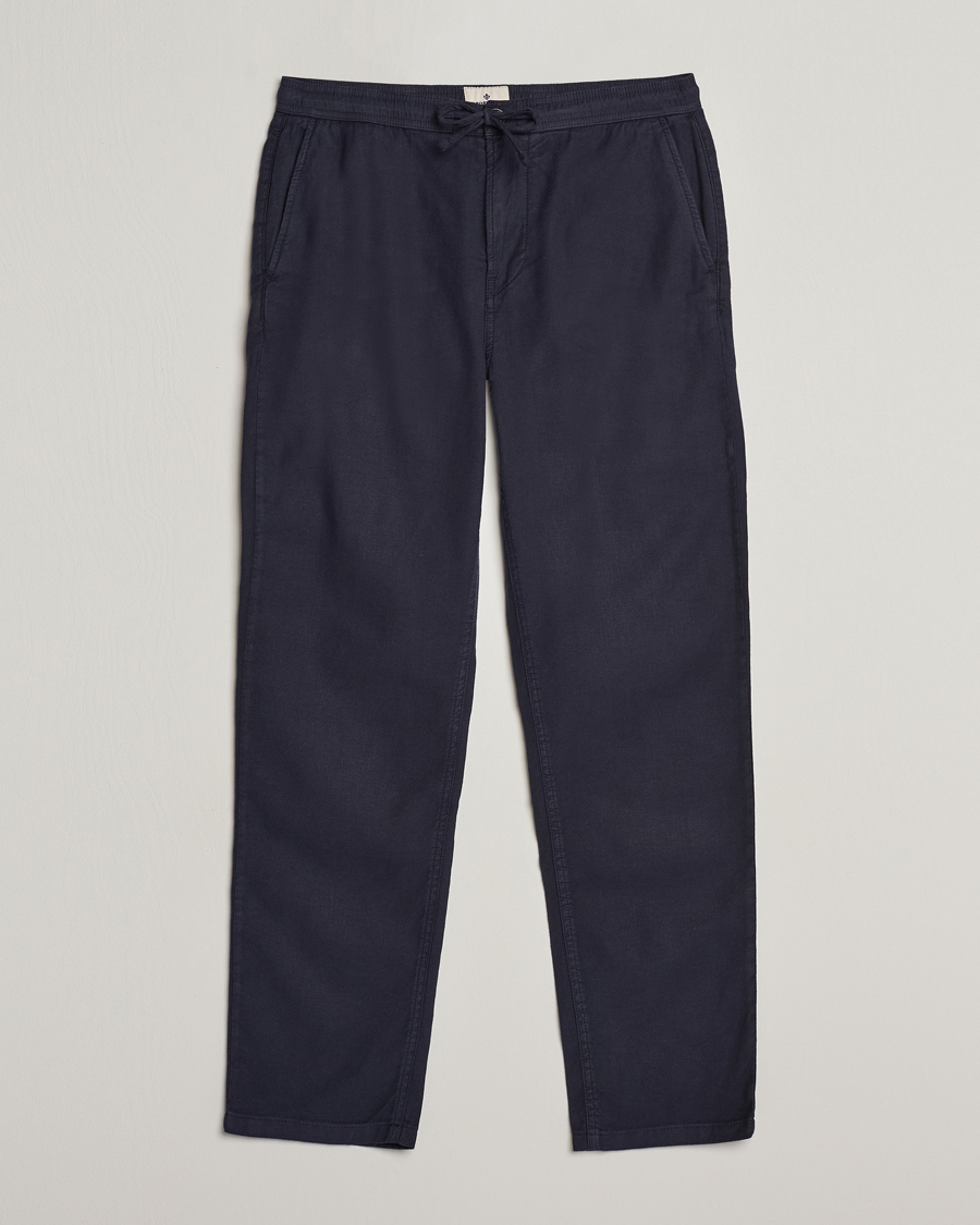 Heren | Broeken | Morris | Fenix Linen Slacks Blue