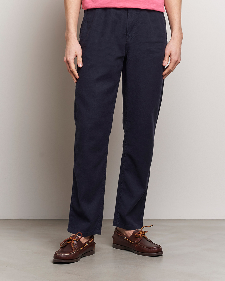 Heren |  | Morris | Fenix Linen Slacks Blue