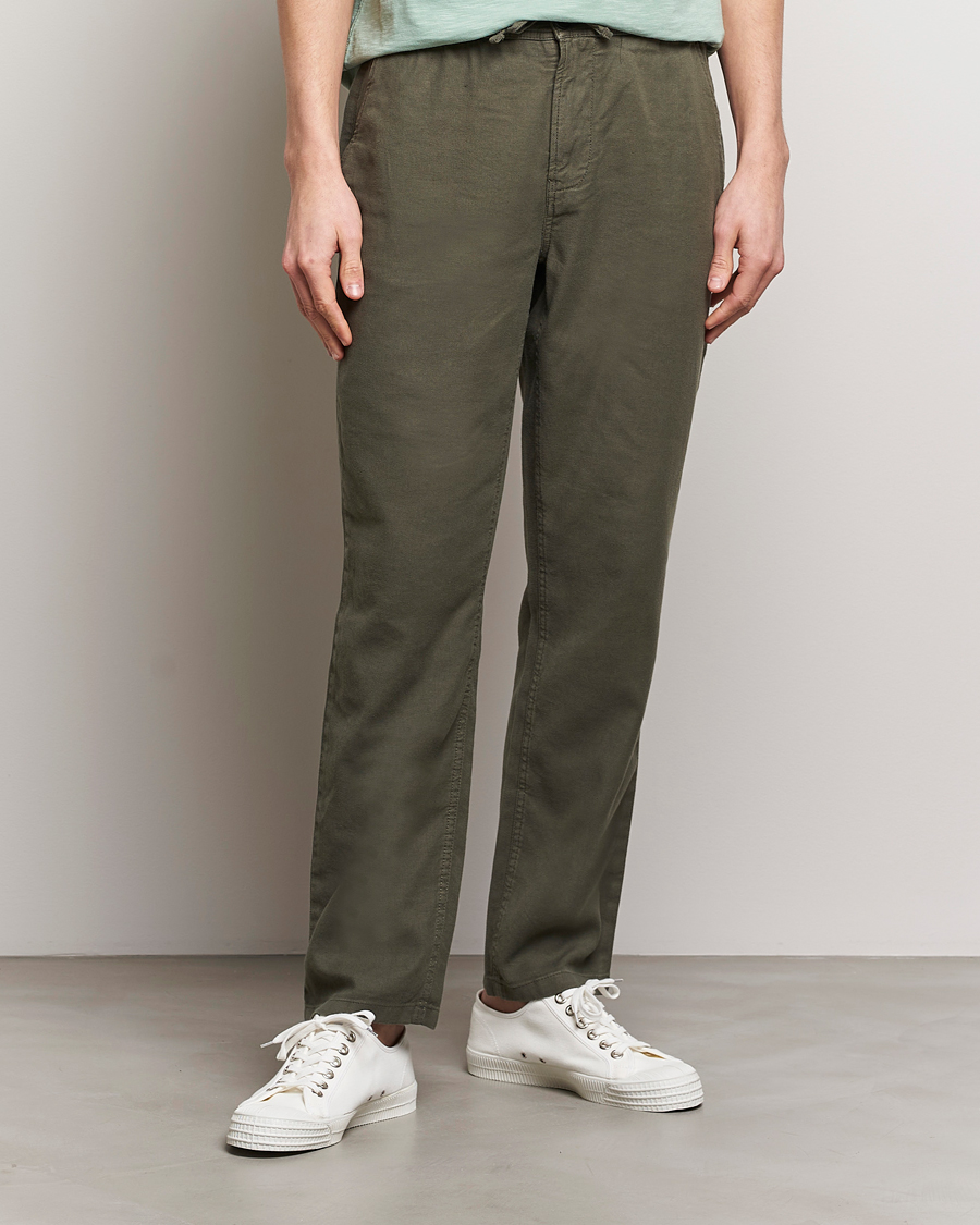 Heren | Linnen broeken | Morris | Fenix Linen Slacks Olive