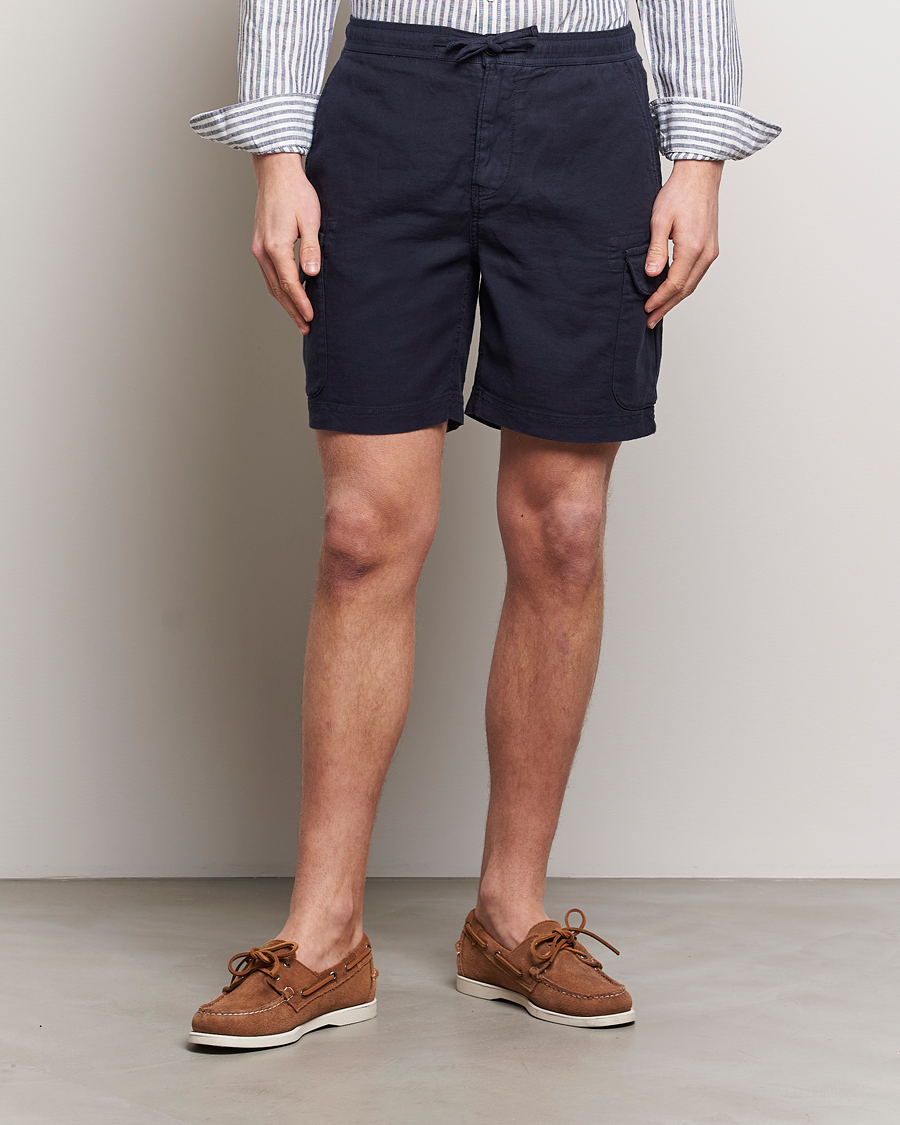 Heren | Korte broek | Morris | Cargo Linen Shorts Blue