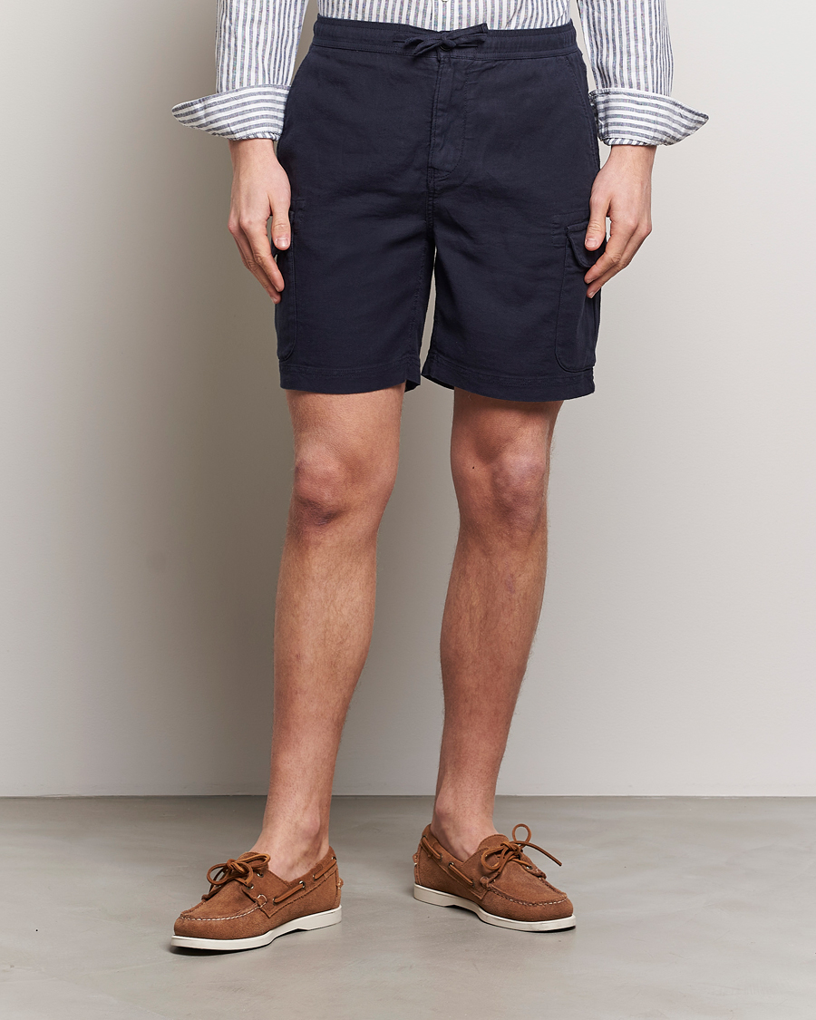 Heren | Afdelingen | Morris | Cargo Linen Shorts Blue