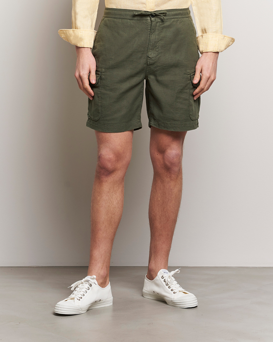 Heren | Korte broek | Morris | Cargo Linen Shorts Olive