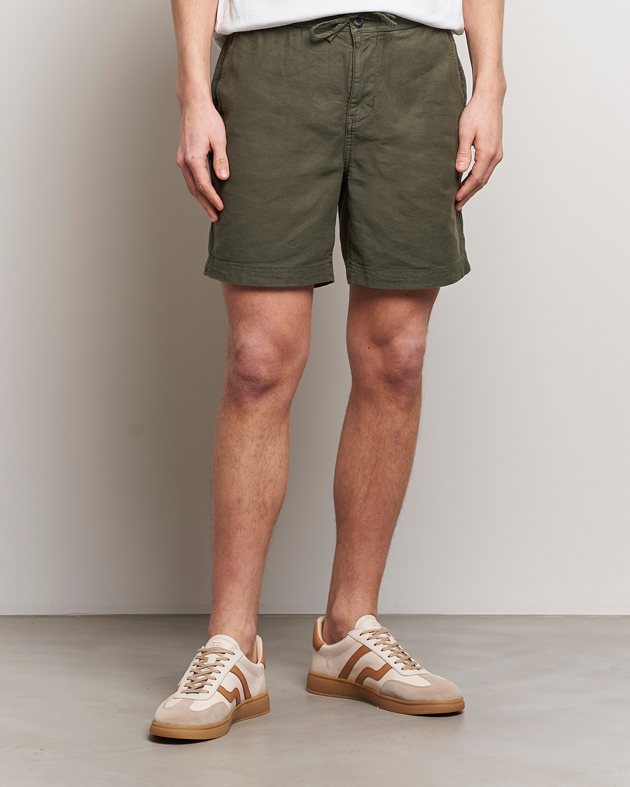 Heren | Linnen shorts | Morris | Fenix Linen Shorts Olive