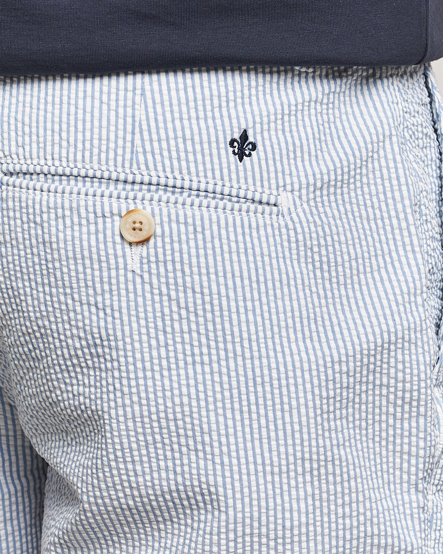 Heren | Korte broek | Morris | Seersucker Summer Shorts Light Blue