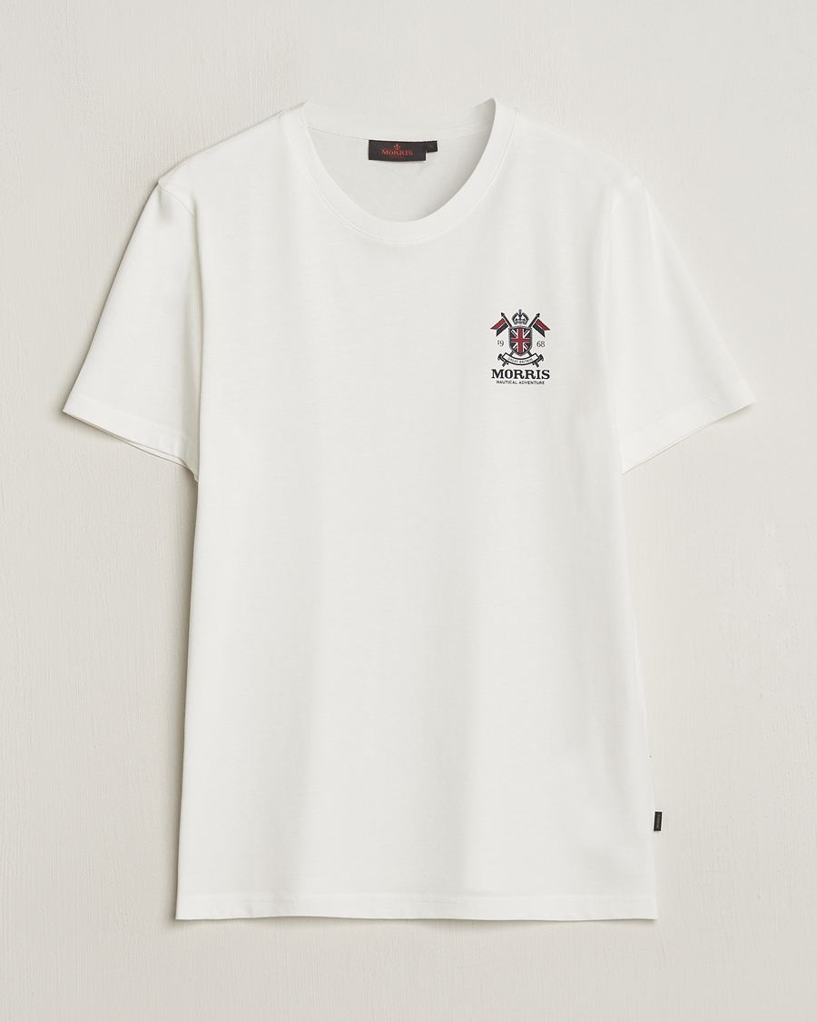 Heren | T-shirts | Morris | Crew Neck Cotton T-Shirt Off White
