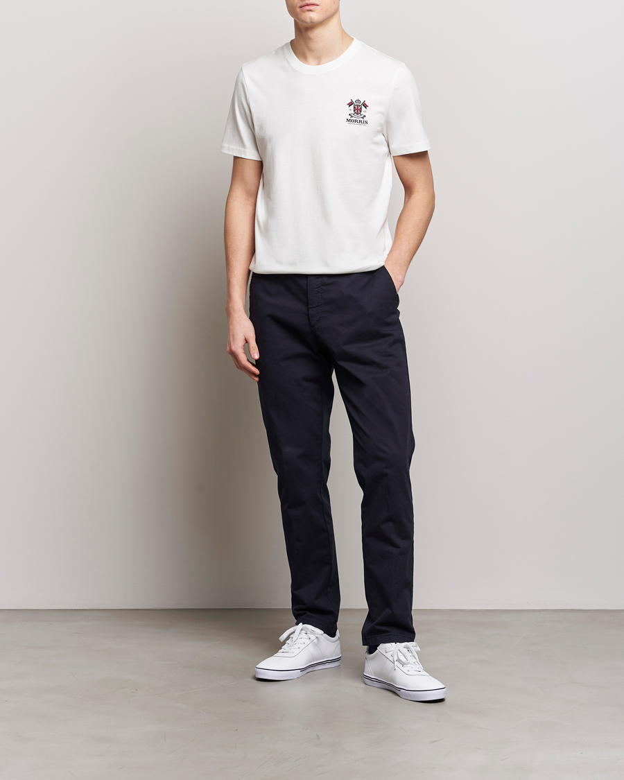 Heren | T-shirts | Morris | Crew Neck Cotton T-Shirt Off White