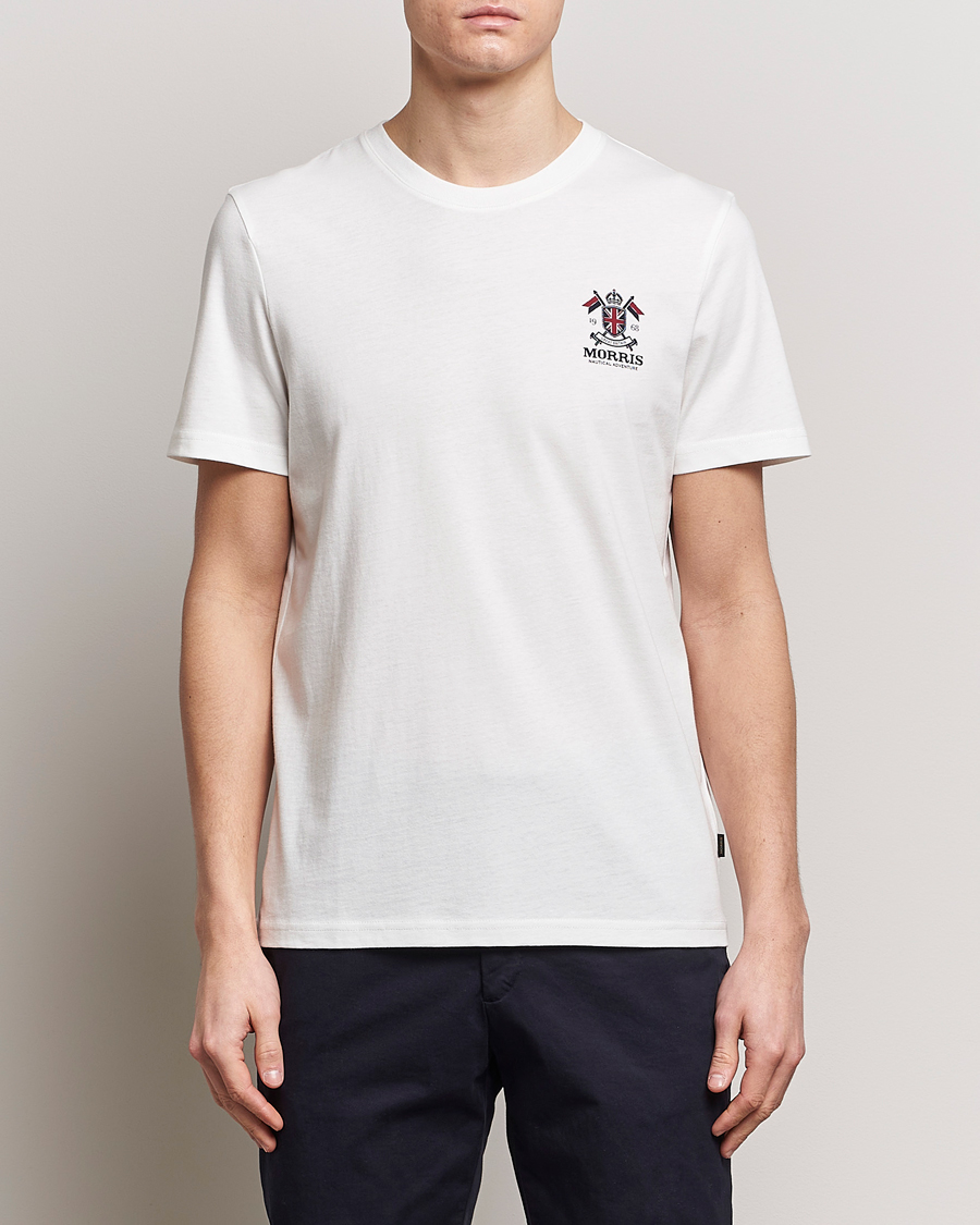 Heren |  | Morris | Crew Neck Cotton T-Shirt Off White