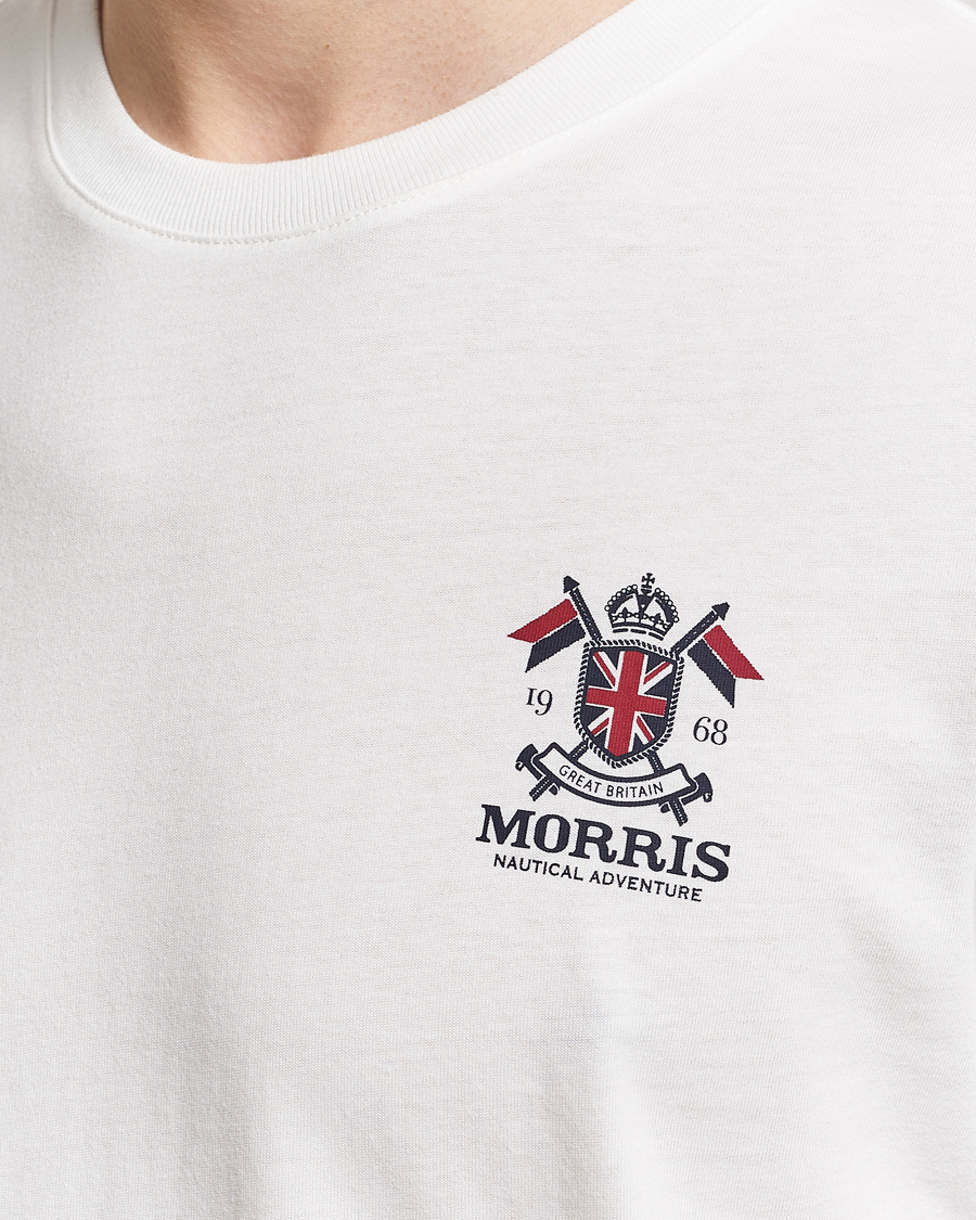 Heren | T-shirts | Morris | Crew Neck Cotton T-Shirt Off White