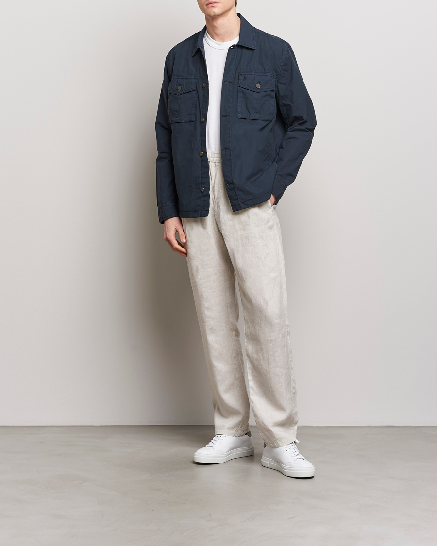 Heren | Jassen | Morris | Harrison Cotton Shirt Jacket Old Blue