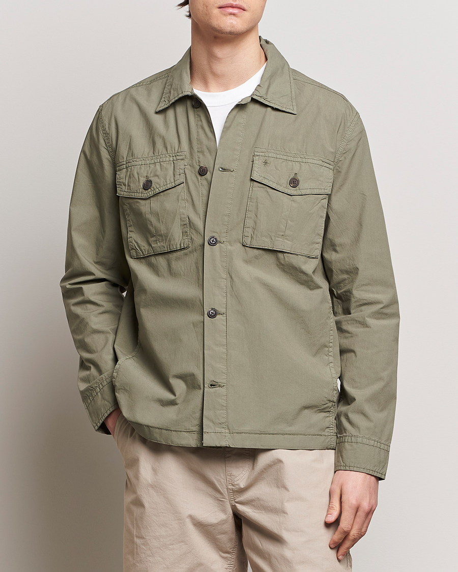 Heren | Klassieke jassen | Morris | Harrison Cotton Shirt Jacket Green