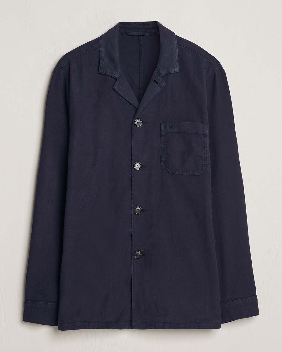 Heren | Overhemden | Morris | Linen Shirt Jacket Navy