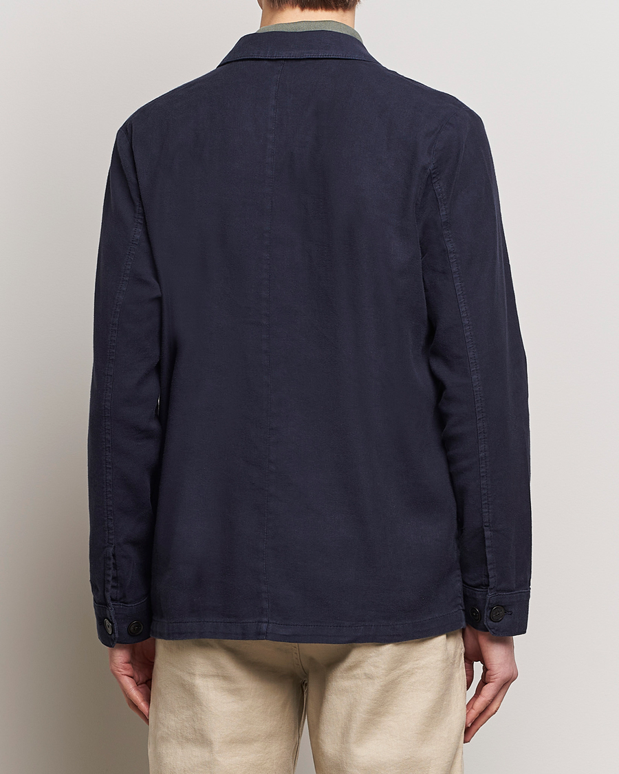 Heren | Overhemden | Morris | Linen Shirt Jacket Navy