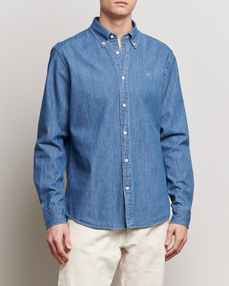 Heren | Preppy Authentic | Morris | Classic Fit Denim Shirt Blue