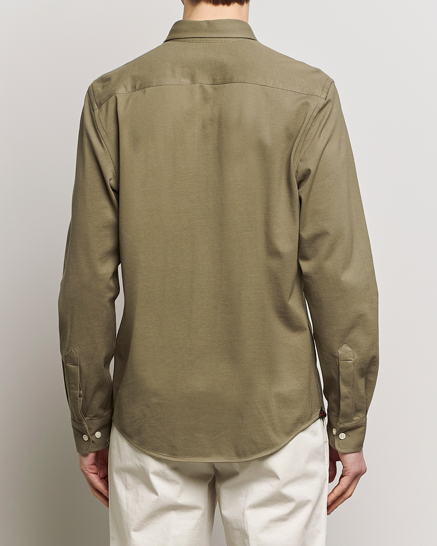 Heren | Overhemden | Morris | Eddie Slim Fit Pique Shirt Olive