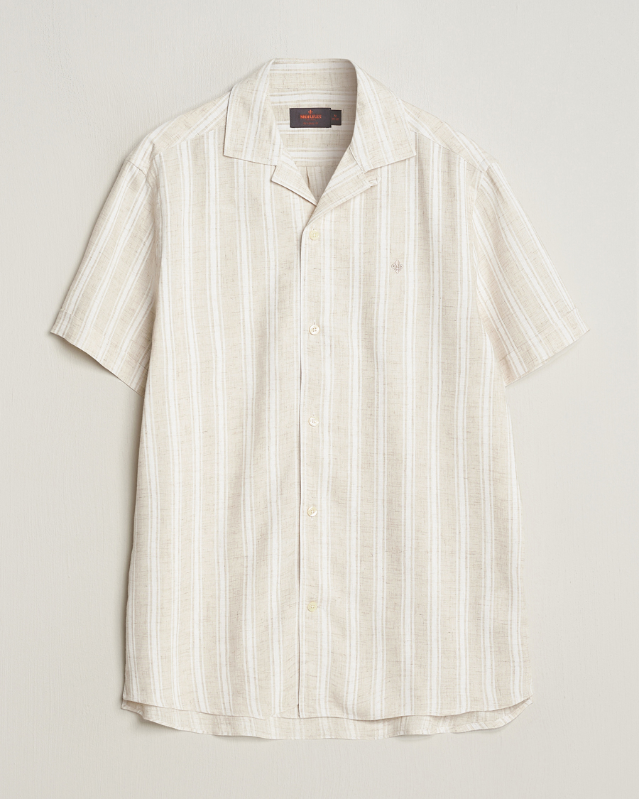 Heren | Overhemden | Morris | Printed Short Sleeve Shirt Off White